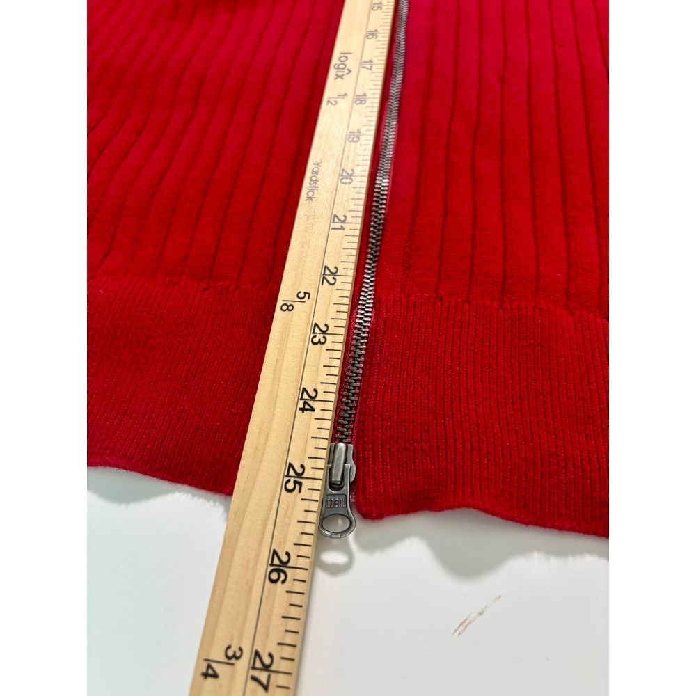 Eddie Bauer Full Zip Sweater Womens XXL Red Vintage Ribbed Cotton Preppy 90s - Picture 10 of 14